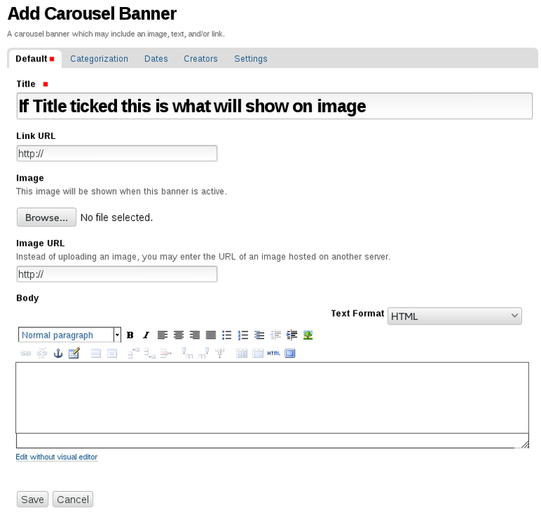 Carousel Add Image