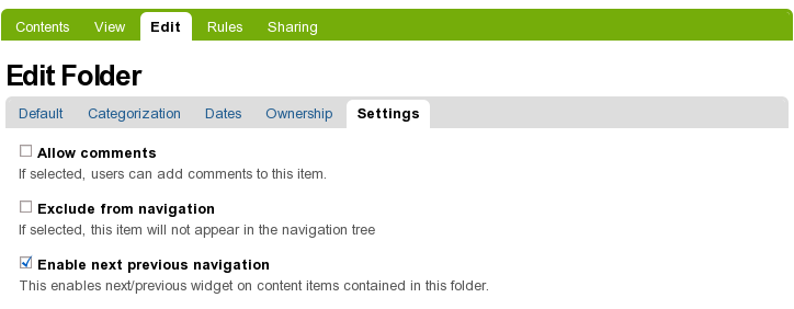 Add Folder Settings