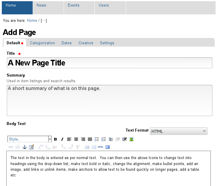 Add Page EG