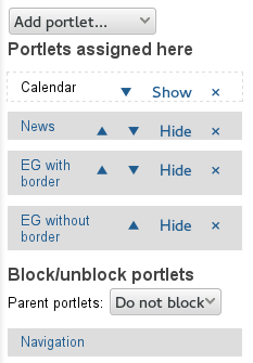 Hide one of the portlets