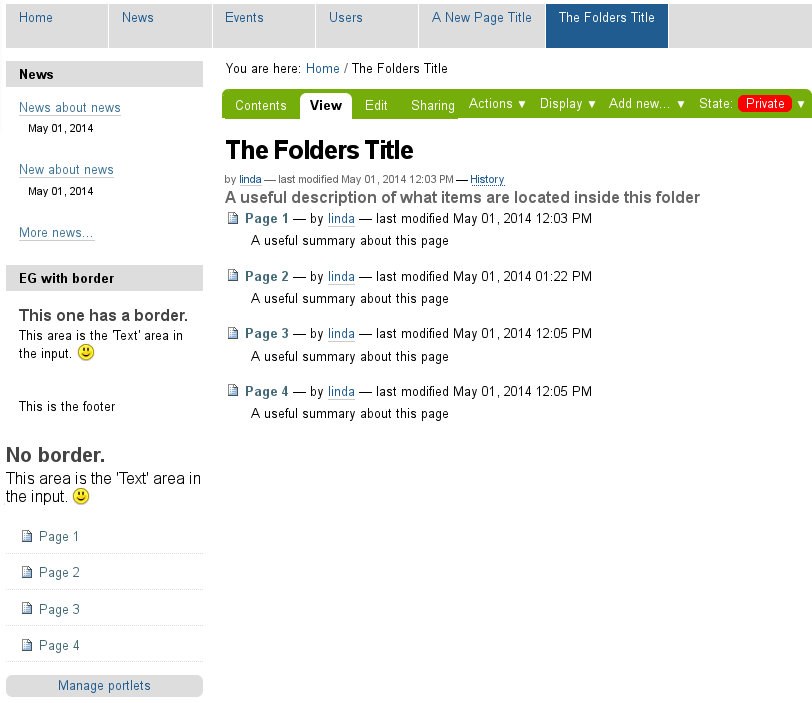 Page Look with added portlets