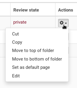 Contents Individual Item Actions