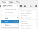 TinyMCE Table add additional row or column