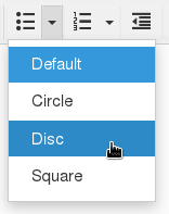 TinyMCE Unordered List Option